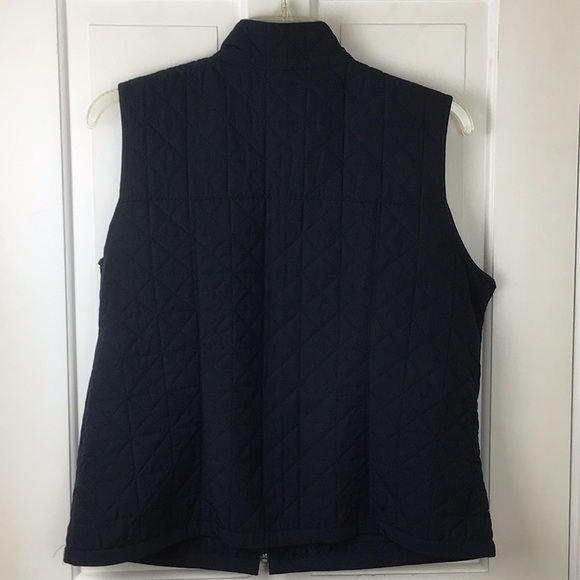 Talbots Plus Navy Quilted Vest Zip Close Jacket - Picture 4 of 8